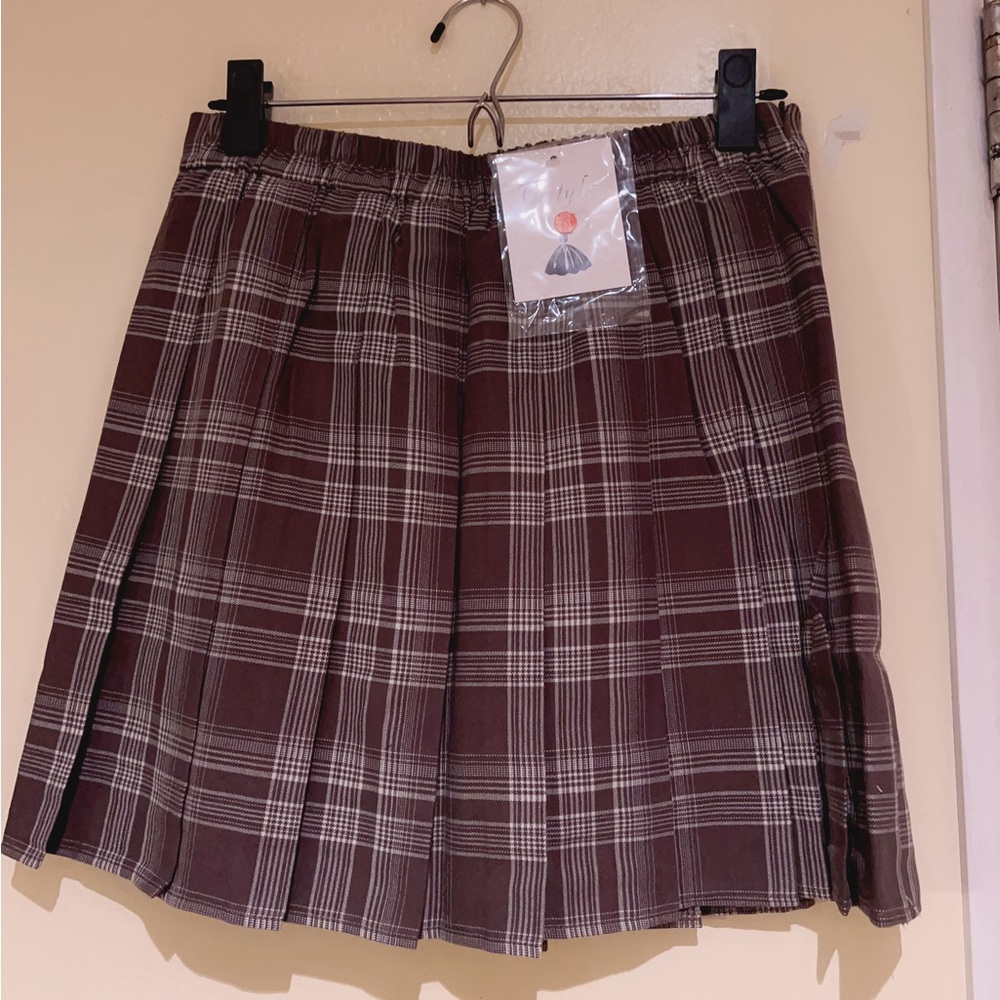 pleated cotton skirt
